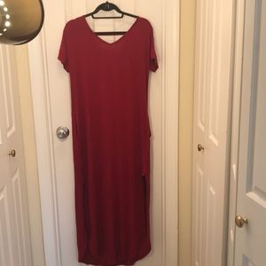 Grecerelle women’s casual red maxi dress